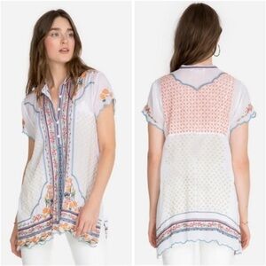Johnny Was Moji Tunic Floral Embroidery Boho Women’s Top - Small